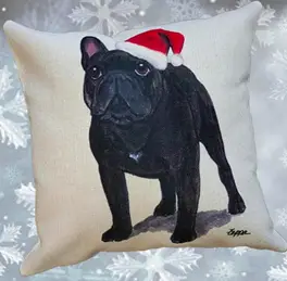 dog christmas throw pillow
