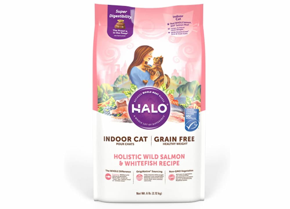 Halo Dry Cat Food, Grain Free, Indoor Cat Food, Wild Salmon & Whitefish