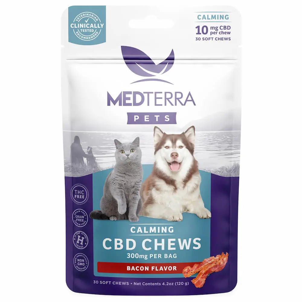 Bacon flavored chews from Medterra CBD for pets